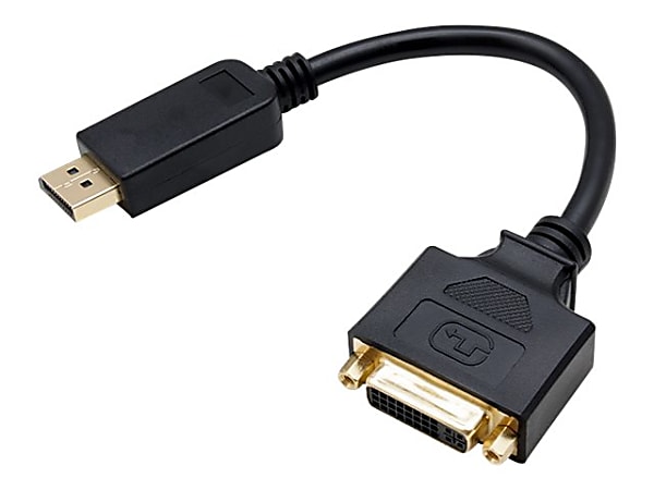 AddOn 8in DisplayPort to DVI-I Adapter Cable - DisplayPort cable - DisplayPort (M) to DVI-I (F) - active - black