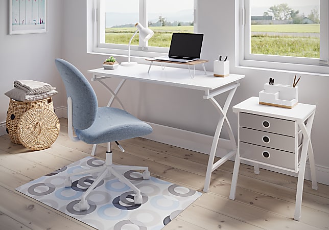 Realspace Brigsley Fabric Low Back Task Chair BlueWhite - ODP