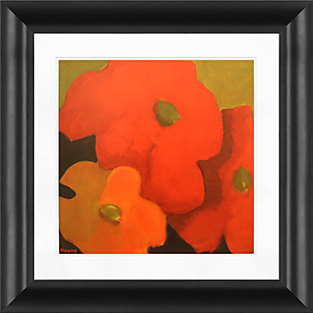 Timeless Frames Marren Framed Floral Artwork, 12" x 12", Black, December Zinnias II