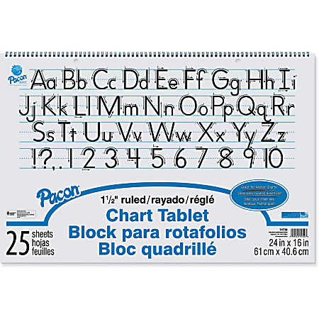 Pacon® Chart Tablet, 24" x 16", 1 1/2" Ruled, 25 Sheets