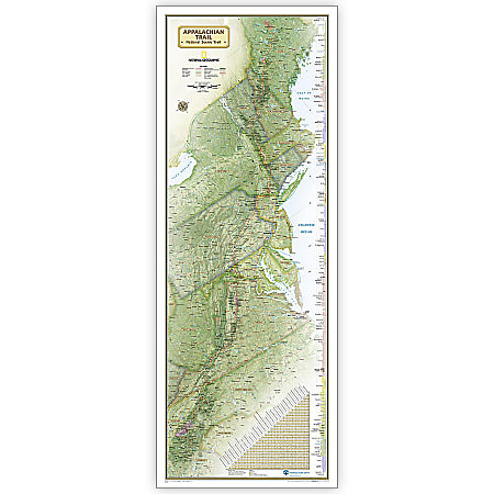 National Geographic Appalachian Trail Map, In Gift Box, 18" x 48"