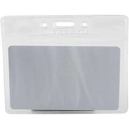 Plastic Card Holder For Lanyard 50 Packs Clear Plastic Horizontal Name Tag  Badge, Badge Holders Security Pass Holders Pack Of 50