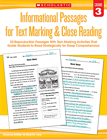 Scholastic Teacher Resources Informational Passages For Text Marking & Close Reading, Grade 3