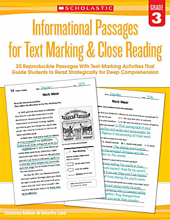 Scholastic Teacher Resources Informational Passages For Text Marking & Close Reading, Grade 3