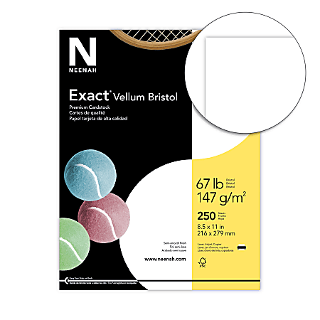 Neenah Bright Premium Card Stock Paper Letter Size 8 12 x 11 Pack Of 250  Sheets 65 Lb White - Office Depot