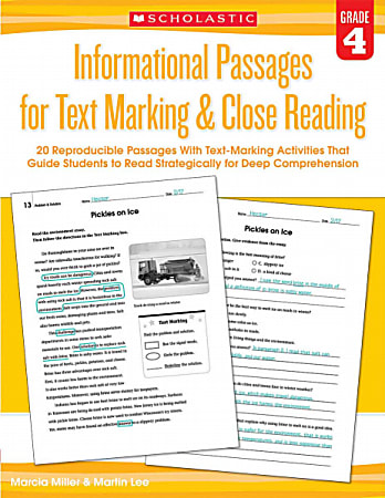 Scholastic Teacher Resources Informational Passages For Text Marking & Close Reading, Grade 4