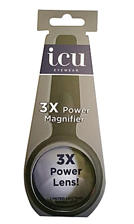 ICU Eyewear Mini Handheld Magnifier, Black