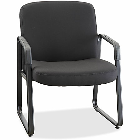 Lorell® Big and Tall Fabric Guest Chair, Black