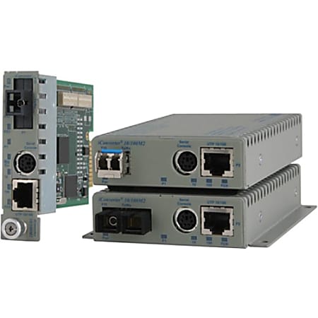 Omnitron Systems iConverter Transceiver/Media Converter - 1 x Network (RJ-45) - 1 x SC Ports - 10/100Base-TX, 100Base-FX - 3.11 Mile - Internal