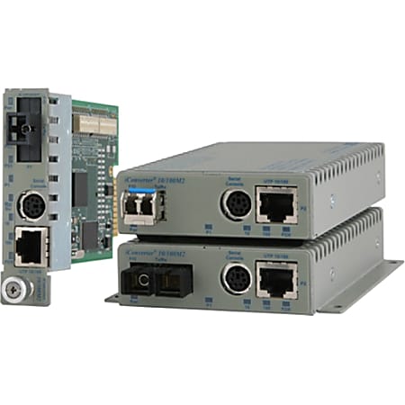 Omnitron iConverter 10/100M2 - Fiber media converter - 100Mb LAN - 10Base-T, 100Base-FX, 100Base-TX - RJ-45 / ST multi-mode - up to 3.1 miles - 1310 nm
