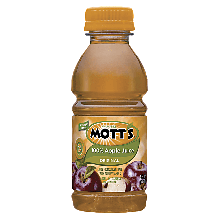 Dr. Pepper Mott's Single-Serve Apple Juice, 8-OZ, Box of 24