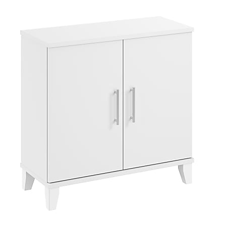 Bush Furniture Somerset Small Storage Cabinet With Doors And Shelves, White, Standard Delivery
