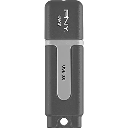 PNY 128GB Turbo USB 3.0 Flash Drive - 128 GB - USB 3.0 - Charcoal Gray - 1 / Pack