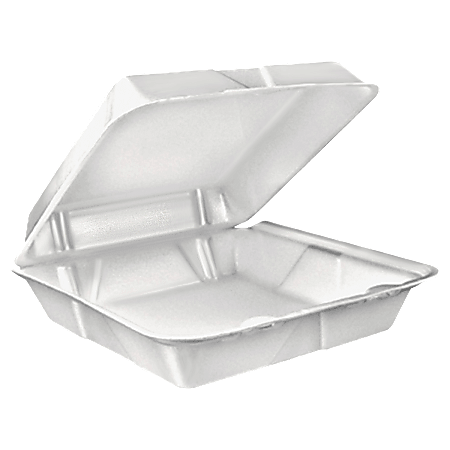 Dart Large 1-Compartment Carryout Foam Trays - 9 inch Length 9 inch Width Food Container - Foam - 200 Piece(s) / Carton, White