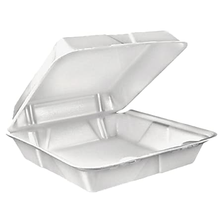 Dart Large Carryout Foam Trays, 1 Compartment, 9"