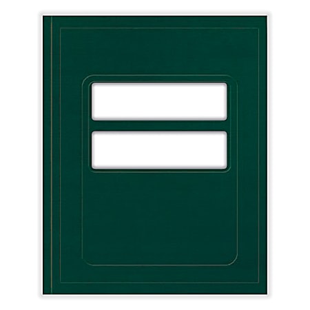 ComplyRight&reg; Tax Presentation Folder, Double Windows, 1/2" Spine, Single Pocket, Green, 8-3/4" x 11-1/4", Pack of 50