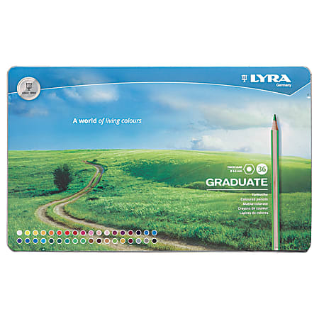 Dixon® Lyra Graduate Colored Pencils, 3.8 mm, Assorted Colors, Box Of 36 Pencils