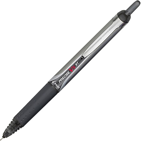 Pilot® Precise V5 RT Premium Retractable Rolling Ball Pen, Fine Point, 0.5 mm, Black Barrel, Black Ink