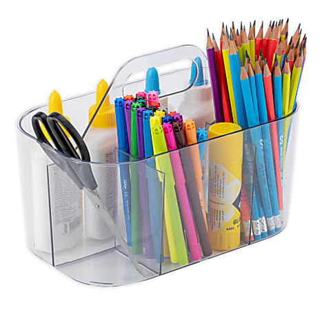 Realspace&reg; Acrylic Storage Caddy, 7"H x 6"W x 4-3/4"D, Clear