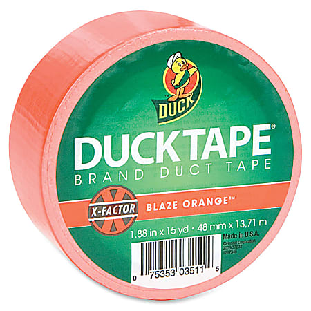 Duck Brand Color Duct Tape - 1.88" Width x 45 ft Length - 1 / Roll - Neon Orange