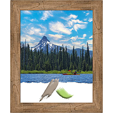 Amanti Art Owl Brown Wood Picture Frame, 28" x 34", Matted For 22" x 28"
