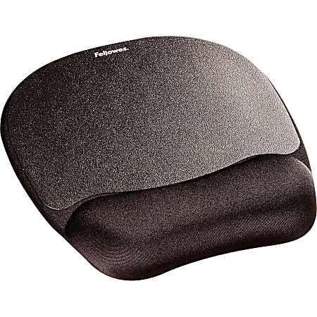 Fellowes Memory Foam Mouse Pad/Wrist Rest- Black - 1" x 7.94" x 9.25" Dimension - Black - Memory Foam - Wear Resistant, Tear Resistant, Skid Proof - 1 Pack