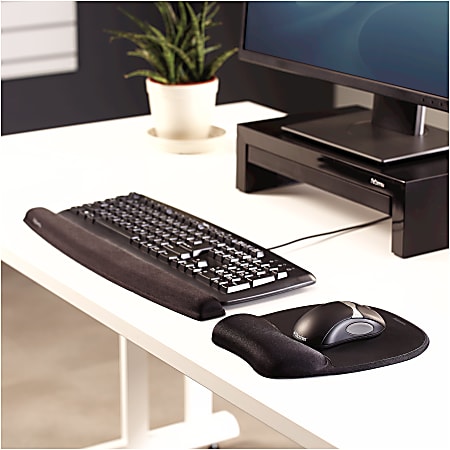 Fellowes Memory Foam Mouse PadWrist Rest Black 1 x 7.94 x 9.25 Dimension  Black Memory Foam Wear Resistant Tear Resistant Skid Proof 1 Pack - Office  Depot