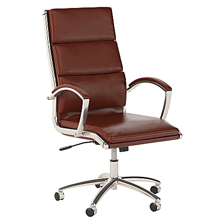 Bush Business Furniture Modelo Bonded Leather High-Back Office Chair, Harvest Cherry, Standard Delivery