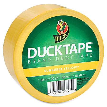 Duck Brand Brand Color Duct Tape - 1.88" Width x 60 ft Length - 1 / Roll - Yellow