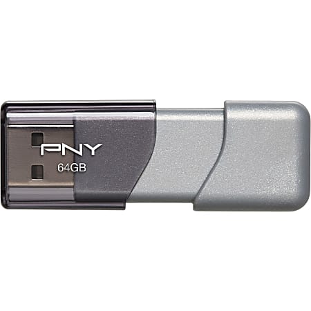 PNY 64GB Turbo USB 3.0 Flash Drive - 64 GB - USB 3.0 - Charcoal Gray - 1 Year Warranty