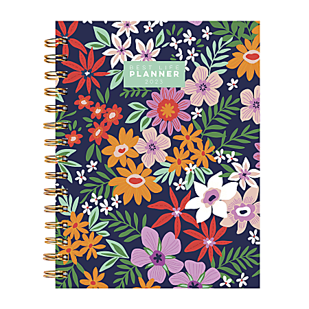 TF Publishing Weekly/Monthly Luxe Planner, 7" x 9", Flower, January To December 2023
