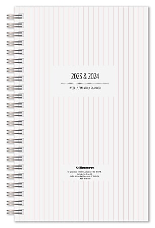 2023-2024 Office Depot® Brand Fashion Weekly/Monthly Academic Planner, 5" x 8", Simple Chic, July 2023 to June 2024, NW558PPSC