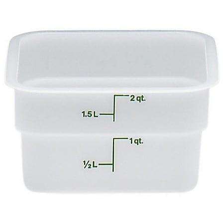 Cambro CamSquare Food Storage Container, 2 Quart, 5" x 8" x 8", White