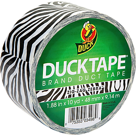 Duck Brand Brand Printed Design Color Duct Tape - 10 yd Length x 1.88" Width - 1 / Roll - Zebra