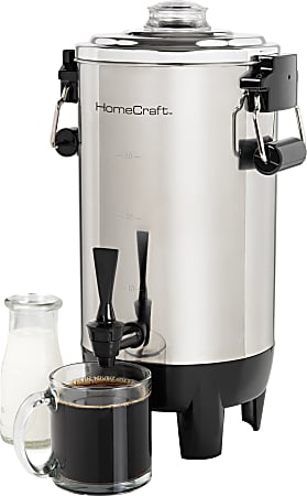 Nostalgia Electrics HomeCraft Quick Brewing 1000 Watt Automatic 30 Cup  Coffee Urn Stainless Steel - Office Depot