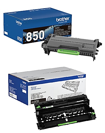 Brother® TN-850 Black High Yield Toner Cartridge And DR-820 Replacement Drum Unit Set, TN850DR820PK-OD
