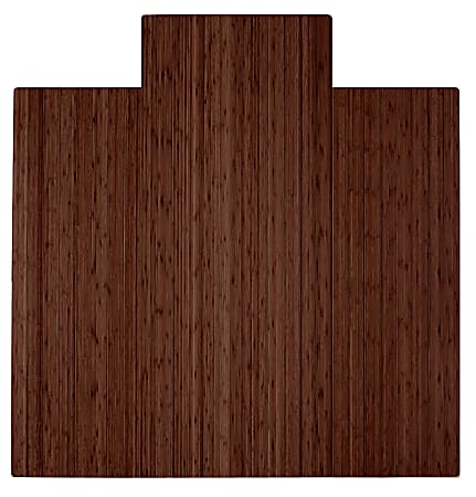 Anji Mountain Roll-Up Chair Mat With Lip, Rectangular, 55" x 57", Walnut