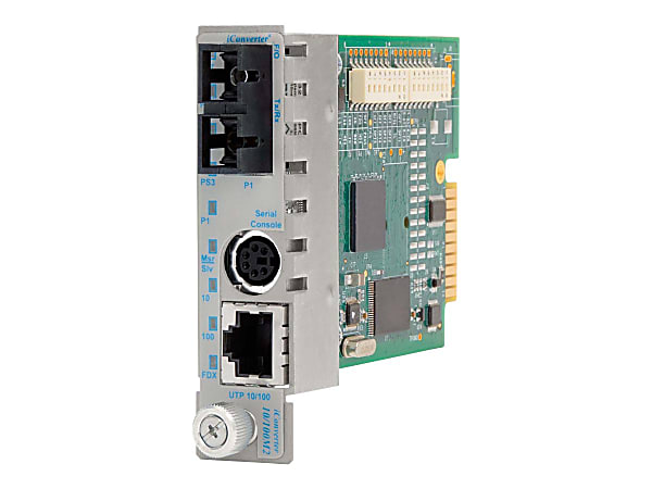 Omnitron iConverter 10/100M2 - Fiber media converter - 100Mb LAN - 10Base-T, 100Base-FX, 100Base-TX - 8903N2W