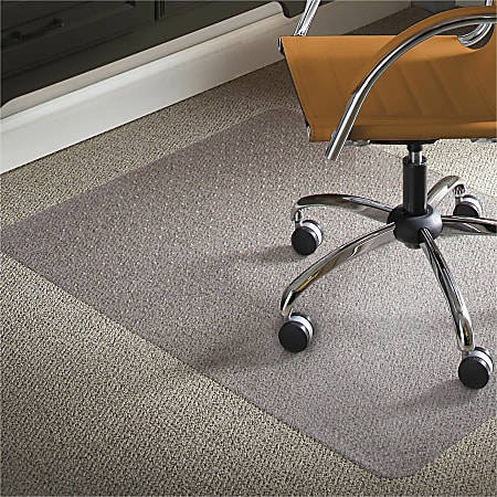 ES ROBBINS Natural Origins Rectangular Chair Mat - Pile Carpet - 60" Length x 46" Width - Rectangular - Vinyl - Clear - 1 Each