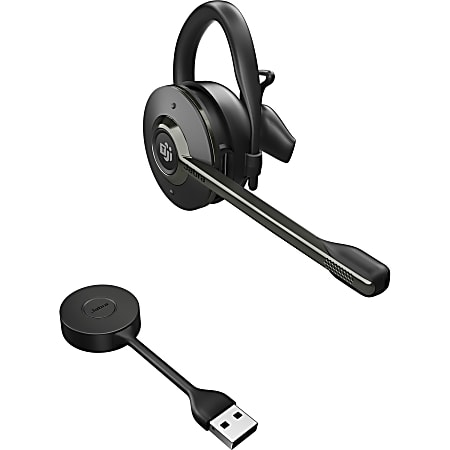 Jabra Engage 55 Headset - Mono - USB Type A - Wireless - DECT - 492.1 ft - 40 Hz - 16 kHz - On-ear - Monaural - Open - Noise Cancelling, Uni-directional Microphone - Black