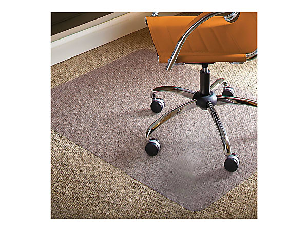BEAUTYPEAK 36 x 46 Tempered Glass Office Chair Mat for Carpet or Hard  Floor Protection 