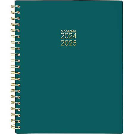 2024-2025 AT-A-GLANCE® Harmony Weekly/Monthly Academic Planner, 8 1/2" x 11", Palm Green, July 2024 To June 2025, 1099-905A-60