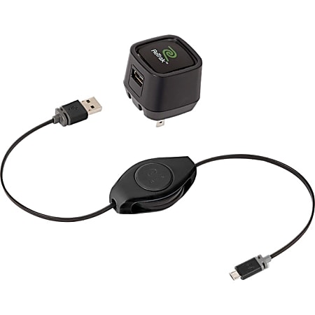 ReTrak 2.4-Amp Wall Charger + Premier Retractable Micro USB Charge & Sync Cable