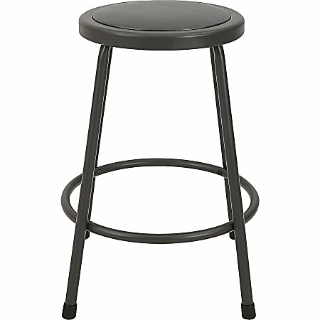 Lorell Metal Shop Stool - Vinyl Seat - Light Gray - Metal - 1 Each Lorell Metal Shop Stool - Vinyl Seat - Light Gray - Metal - 1 Each