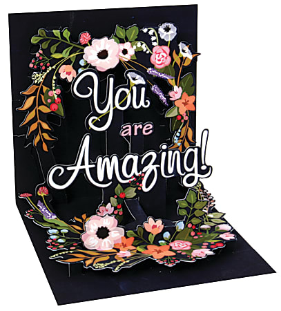 Up With Paper Everyday Pop-Up Greeting Card With Envelope, Half Fold, 4-1/2" x 4-1/2", You Are Amazing