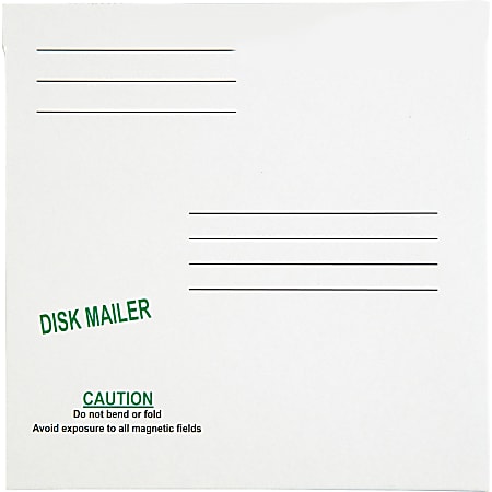 Quality Park 5 1/4" Economy Disk Mailers - Disc/Diskette - 6" Width x 5 7/8" Length - Paperboard - 10 / Pack - White
