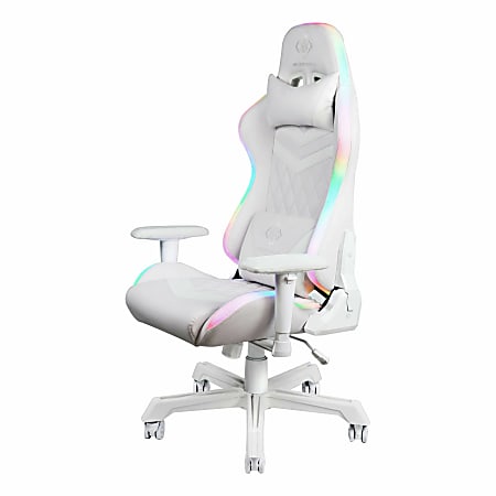 Deltaco Gaming White Line Ergonomic RGB LED Computer Gaming Chair White