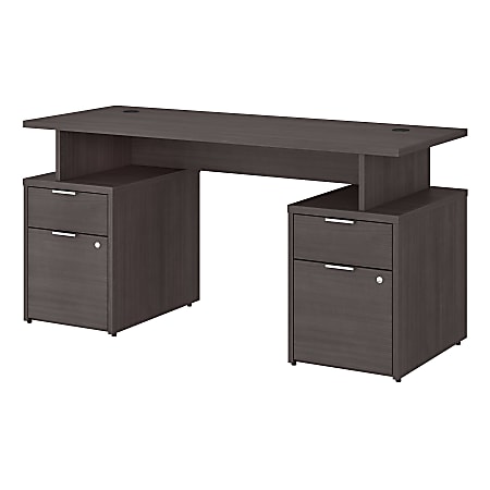 Bush Business Furniture Jamestown White/Storm Gray 4-Shelf Office Cabinet
