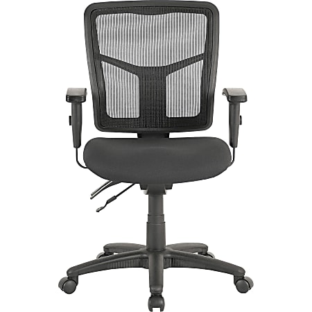 Lorell Ergomesh MeshFabric Mid Back Chair Black Office Depot