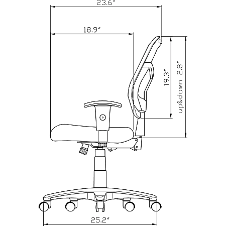 Lorell Ergomesh MeshFabric Mid Back Chair Black Office Depot